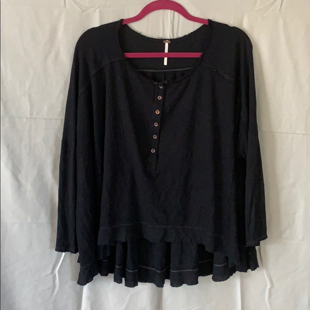Free People black high low top, size large